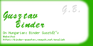 gusztav binder business card